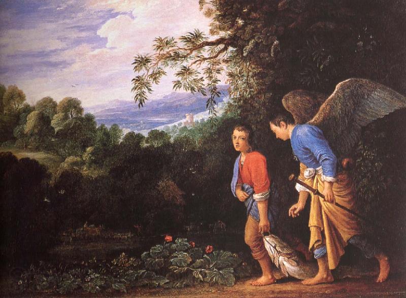 Adam Elsheimer Tobias and arkeangeln Rafael atervander with the fish Germany oil painting art